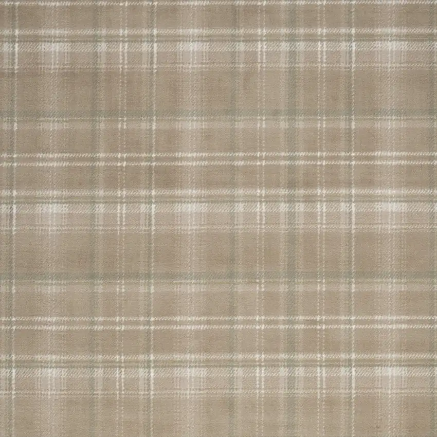 Brown and Ivory Plaid Non Skid Area Rug Photo 4