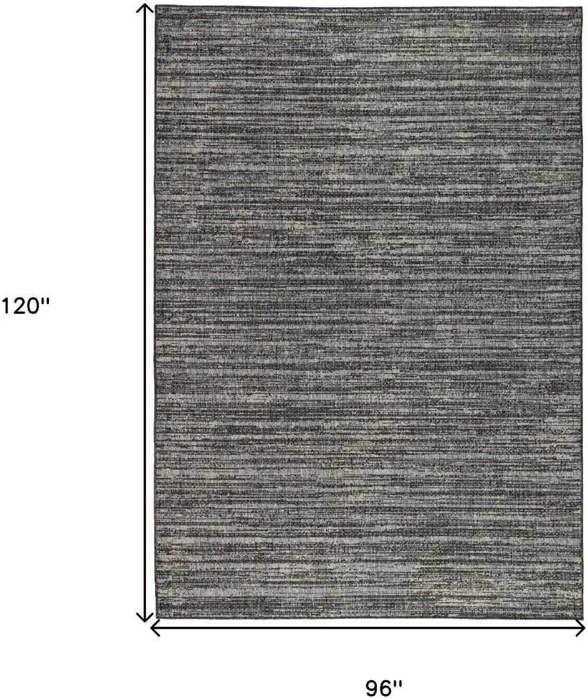 Brown and Ivory Striped Stain Resistant Indoor Outdoor Area Rug Photo 6