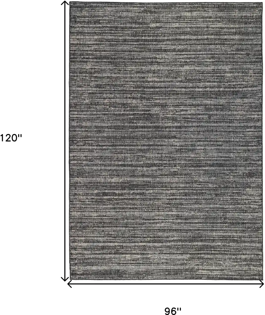 Brown and Ivory Striped Stain Resistant Indoor Outdoor Area Rug Photo 6