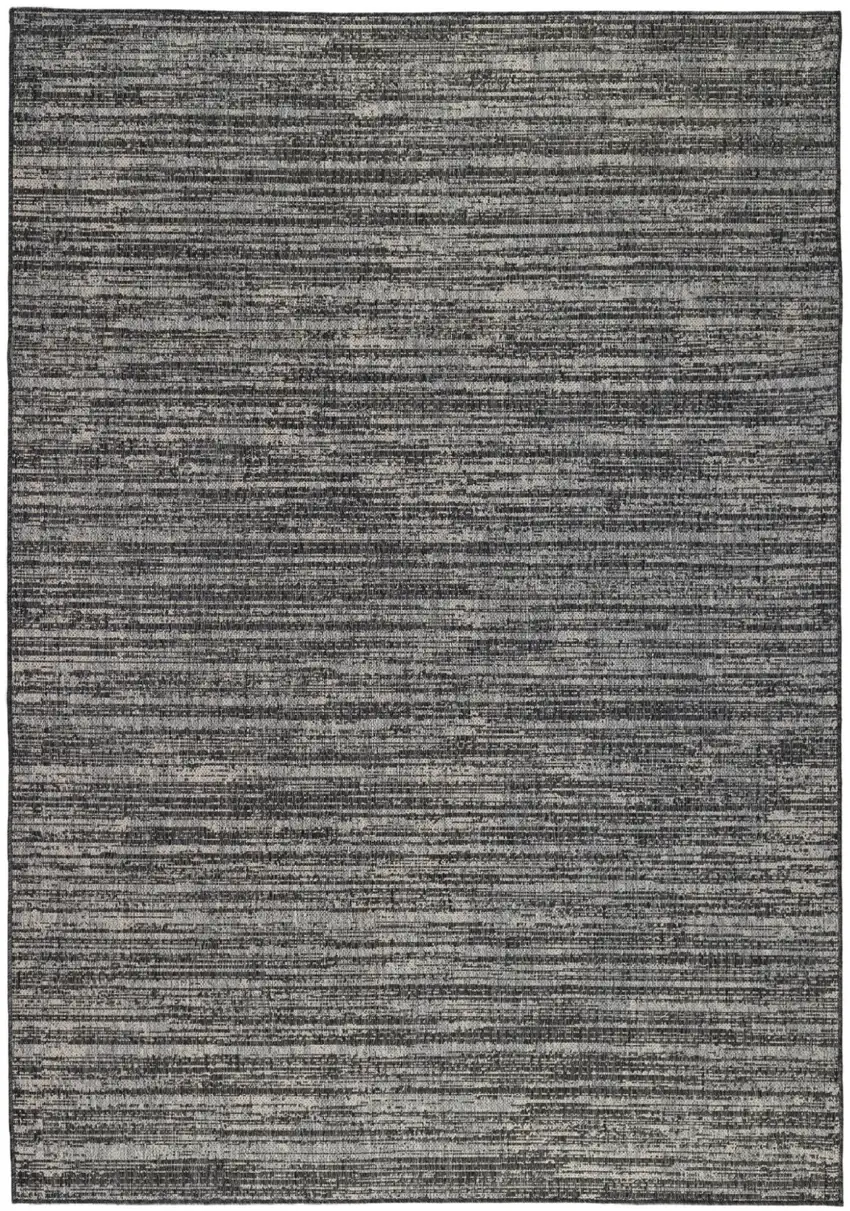 Brown and Ivory Striped Stain Resistant Indoor Outdoor Area Rug Photo 2