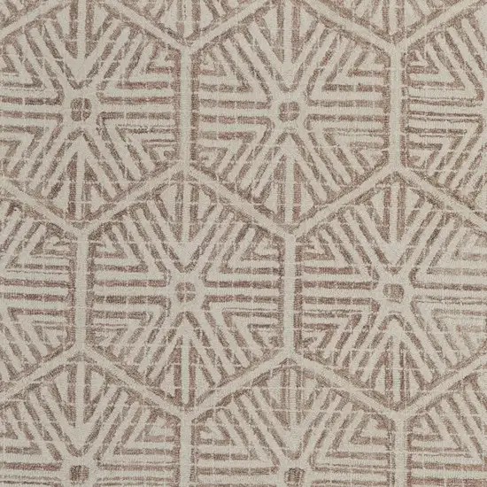Brown and Ivory Wool Geometric Hand Tufted Area Rug Photo 9