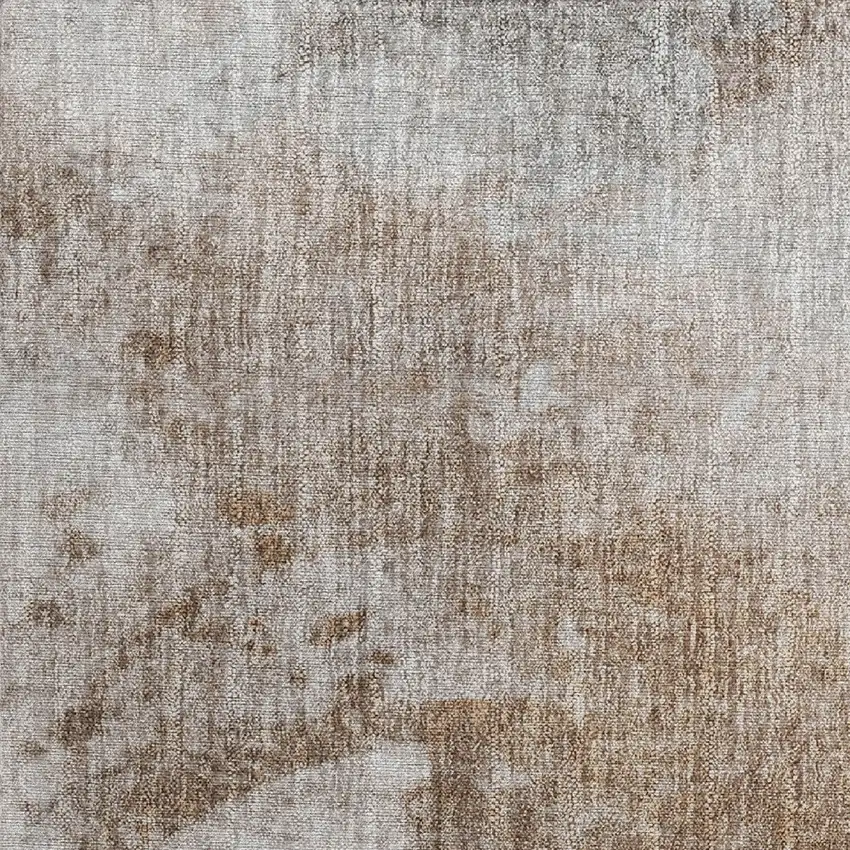 Brown And Off White Abstract Washable Indoor Outdoor Area Rug Photo 9