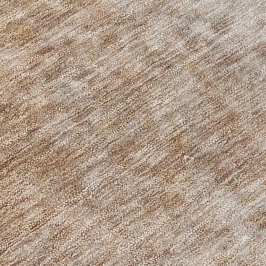 Brown and Off White Abstract Washable Non Skid Indoor Outdoor Area Rug Photo 8