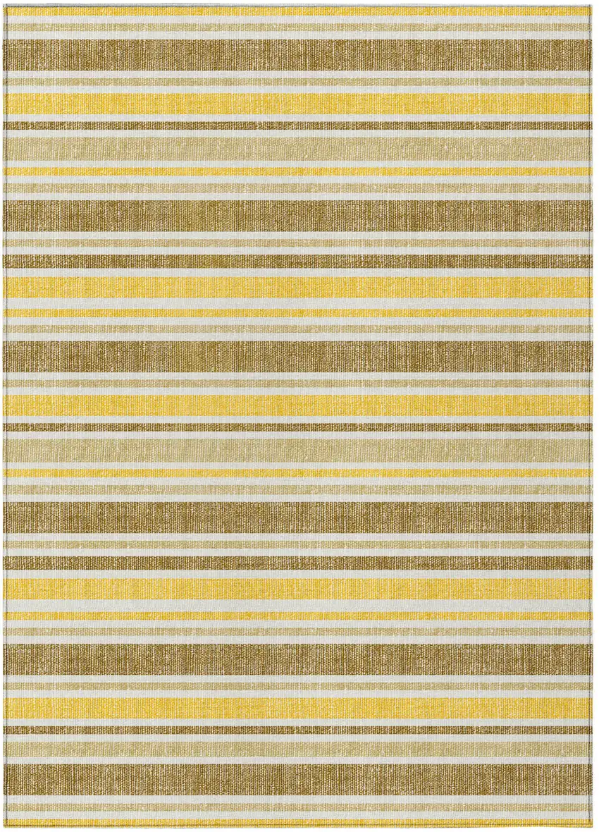 Brown and Orange Striped Washable Non Skid Area Rug With UV Protection Photo 2