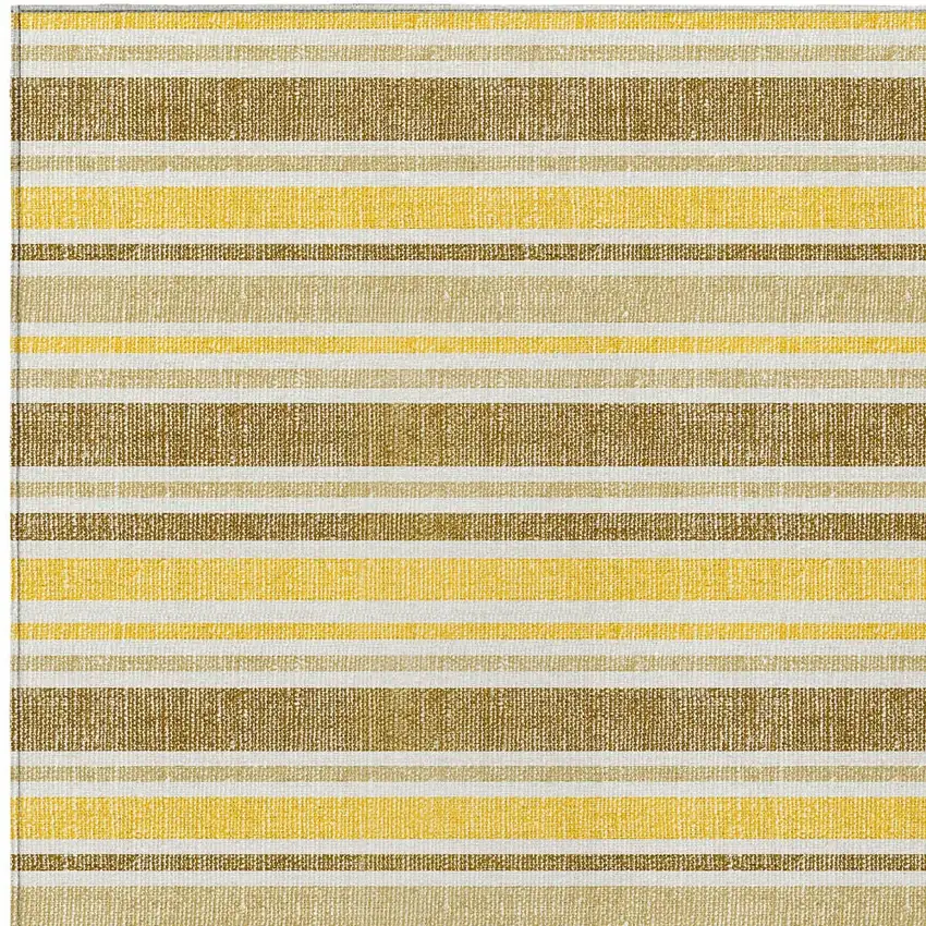 Brown and Orange Striped Washable Non Skid Area Rug With UV Protection Photo 4