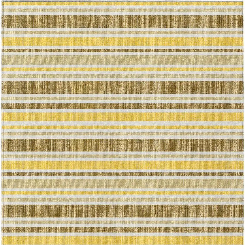 Brown and Orange Striped Washable Non Skid Area Rug With UV Protection Photo 5