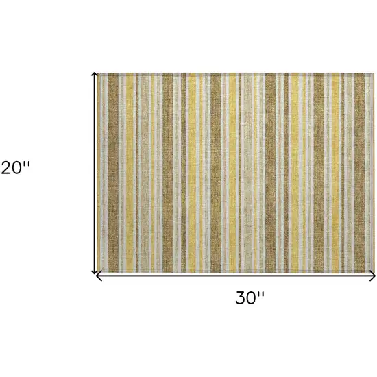 Brown and Orange Striped Washable Non Skid Indoor Outdoor Area Rug Photo 3