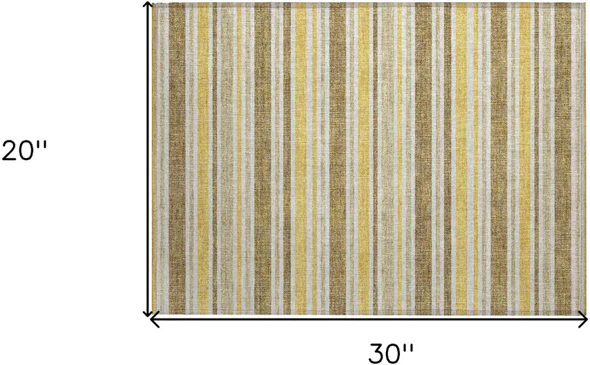 Brown and Orange Striped Washable Non Skid Indoor Outdoor Area Rug Photo 3