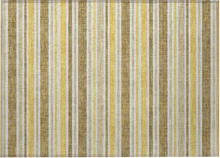 Brown and Orange Striped Washable Non Skid Indoor Outdoor Area Rug Photo 5