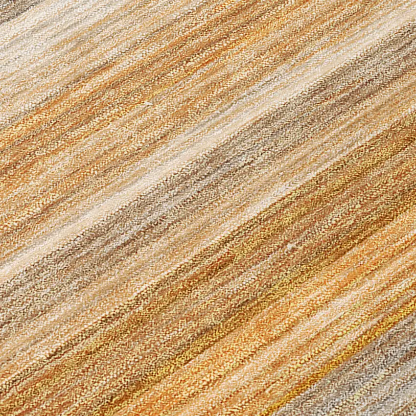 Brown and Orange Striped Washable Non Skid Indoor Outdoor Area Rug Photo 8