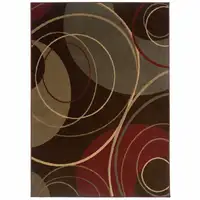 Photo of Brown and Red Abstract Area Rug