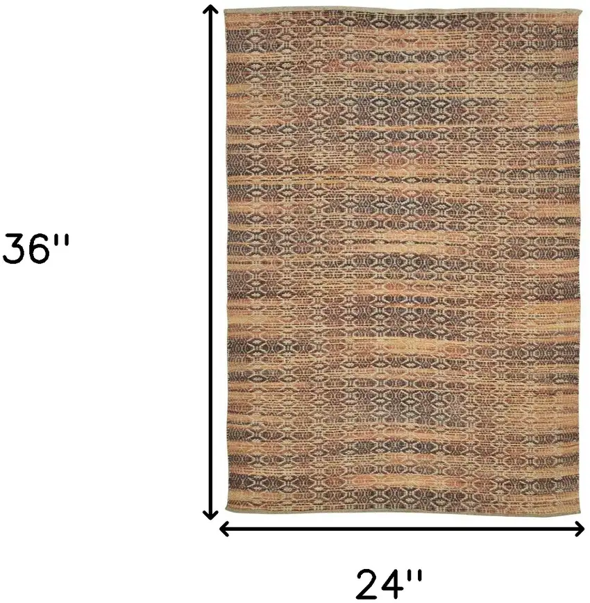 Brown and Red Geometric Flatweave Handmade Area Rug Photo 7