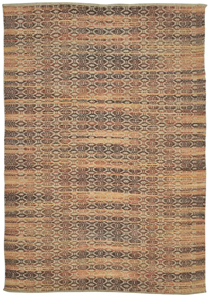Brown and Red Geometric Flatweave Handmade Area Rug Photo 1