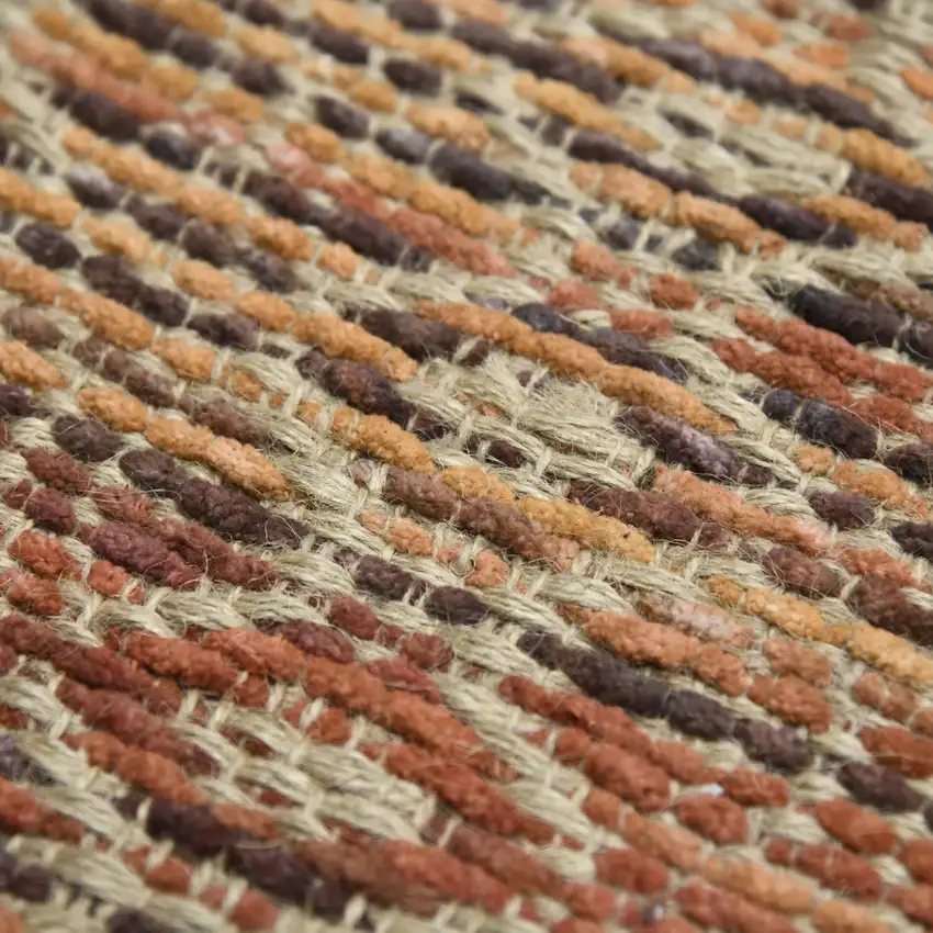 Brown and Red Geometric Flatweave Handmade Area Rug Photo 9