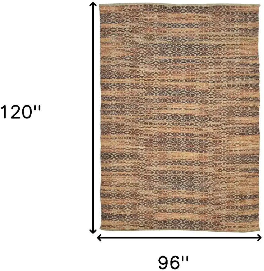 Brown and Red Geometric Flatweave Handmade Area Rug Photo 7