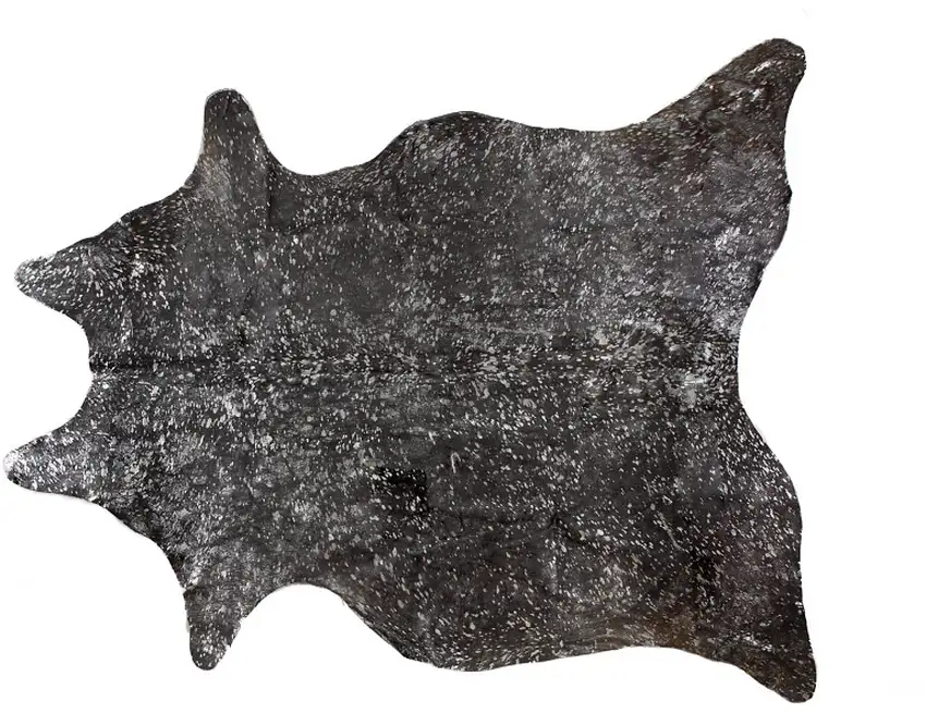 Brown and Silver Cowhide Hand Knotted Area Rug Photo 1