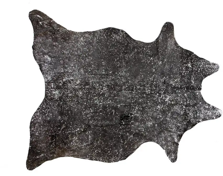 Brown and Silver Cowhide Hand Knotted Area Rug Photo 3