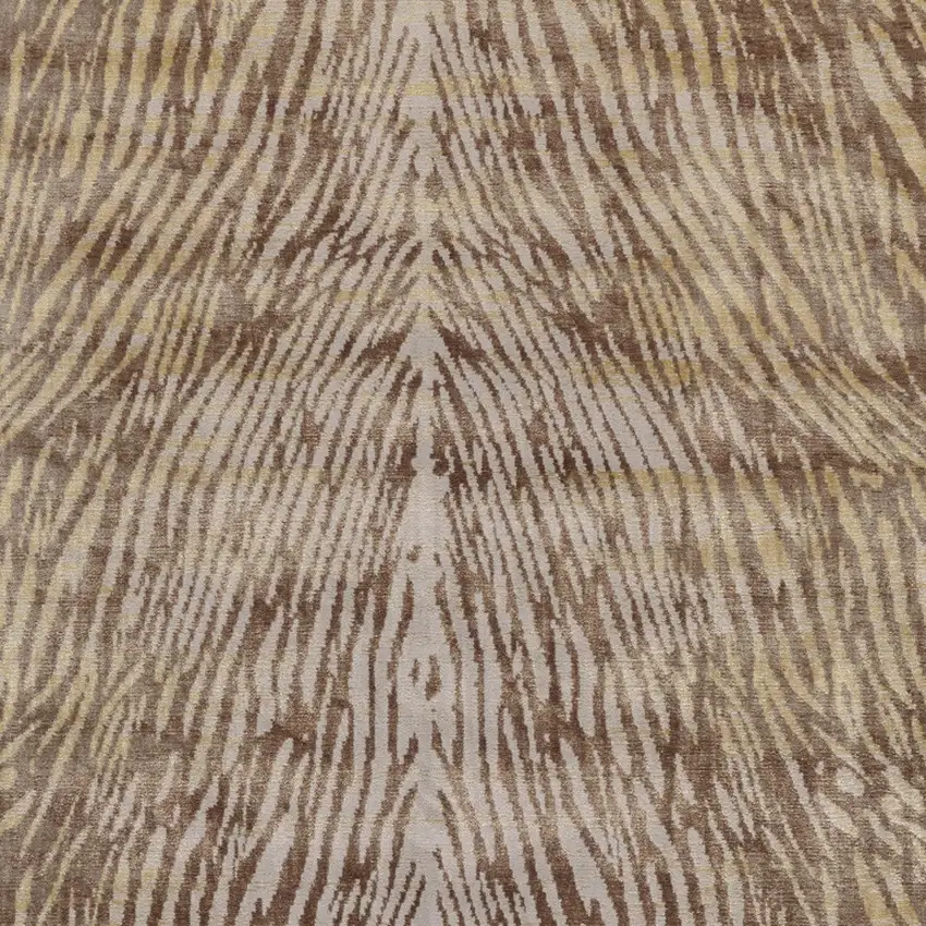 Brown and Tan Animal Print Power Loom Area Rug Photo 8