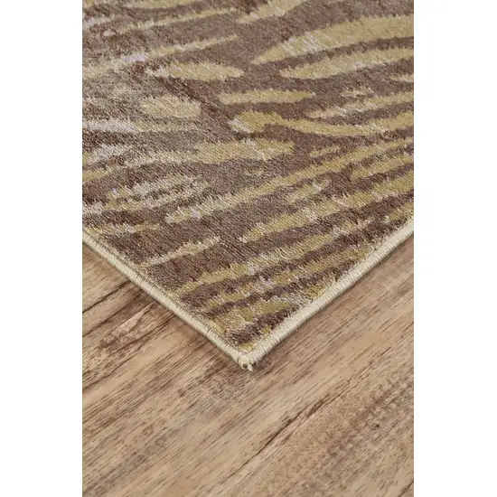 Brown and Tan Animal Print Power Loom Area Rug Photo 7