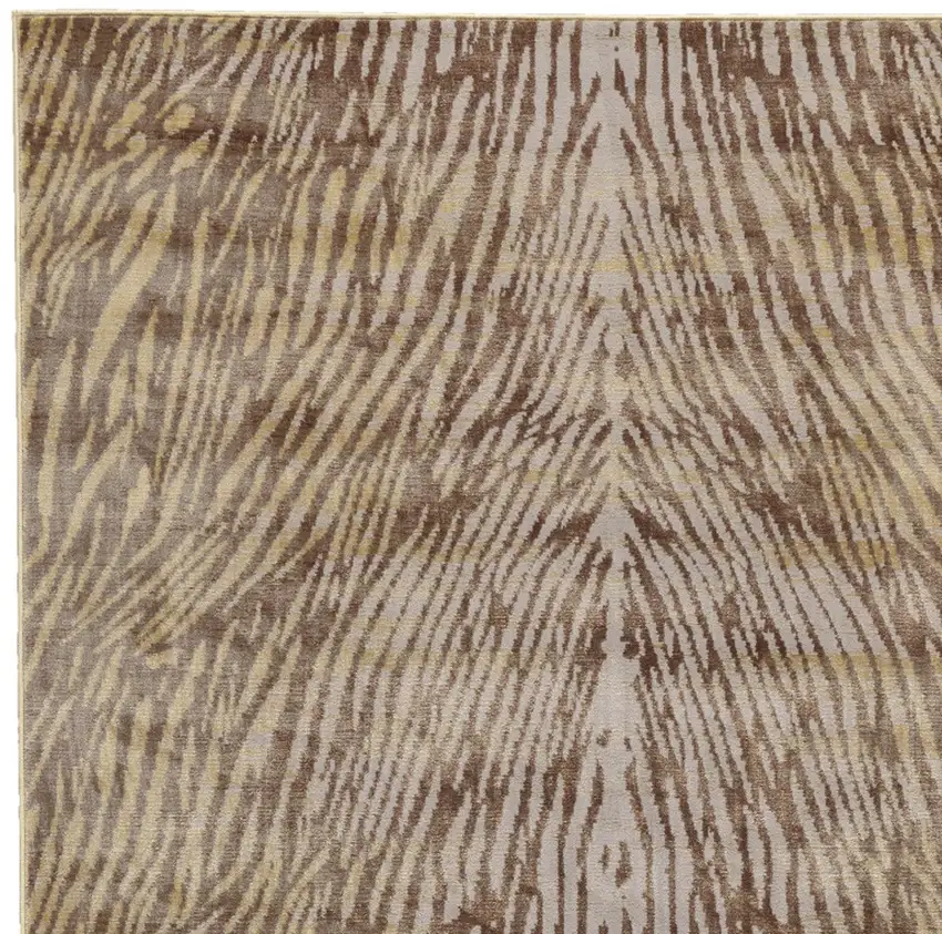 Brown and Tan Animal Print Power Loom Area Rug Photo 6