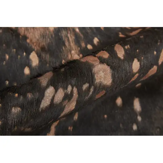 Brown and Tan Cowhide Animal Print Power Loom Area Rug Photo 7