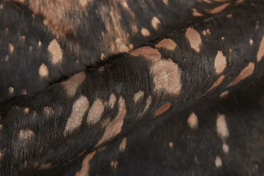 Brown and Tan Cowhide Animal Print Power Loom Area Rug Photo 7