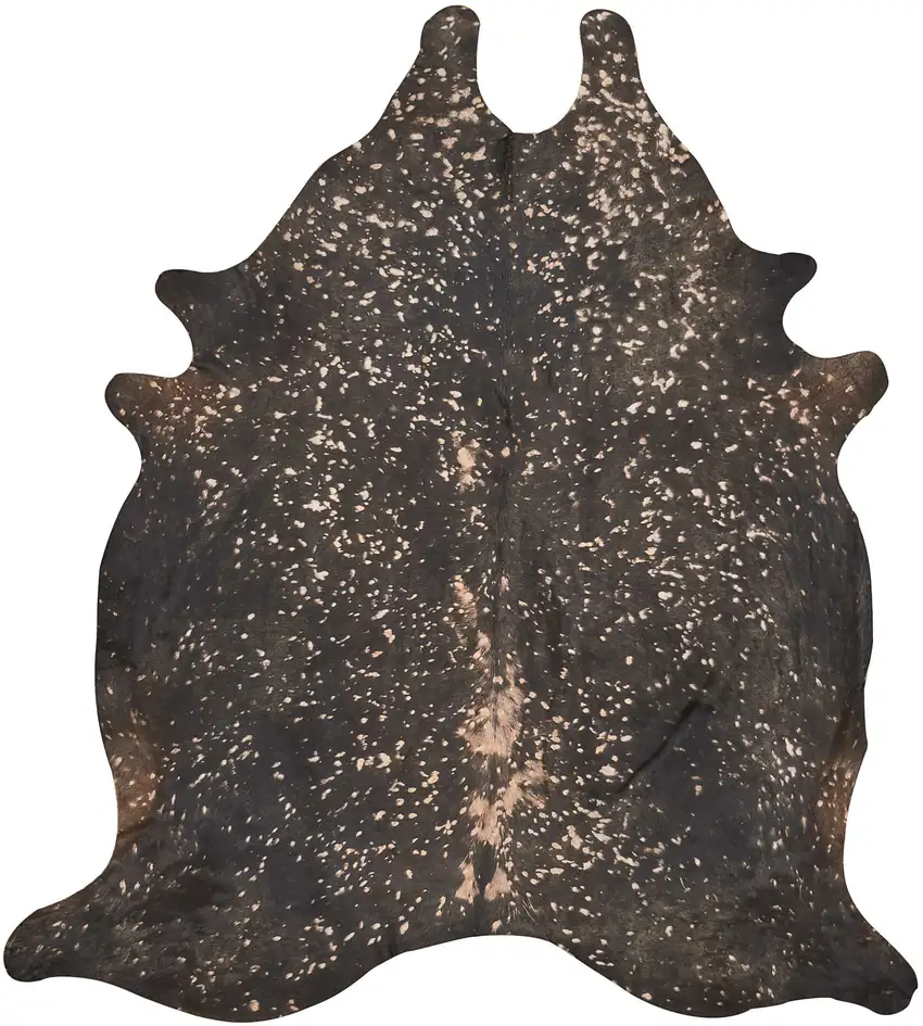 Brown and Tan Cowhide Animal Print Power Loom Area Rug Photo 4