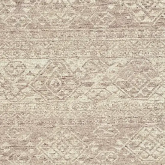 Brown and Tan Wool Southwestern Hand Knotted Area Rug Photo 6