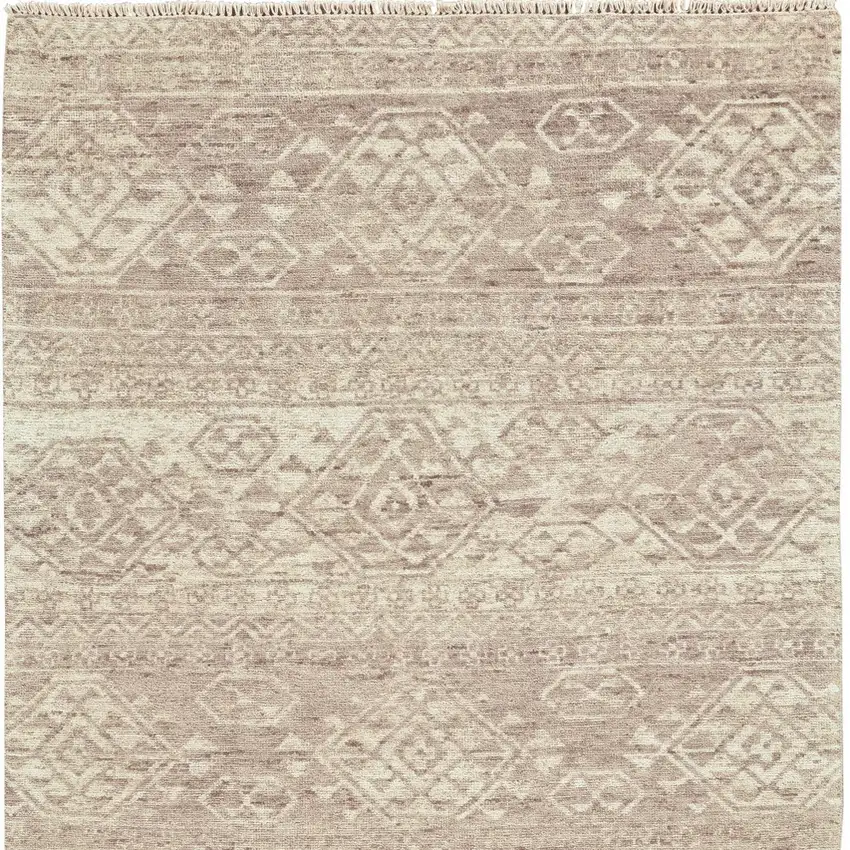 Brown and Tan Wool Southwestern Hand Knotted Area Rug Photo 5