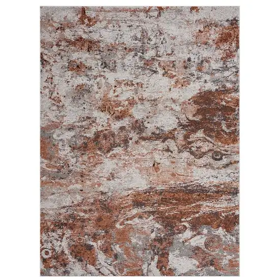 Brown and White Abstract Earth Area Rug Photo 1