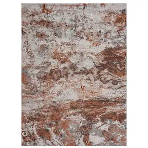 Photo of Brown and White Abstract Earth Area Rug