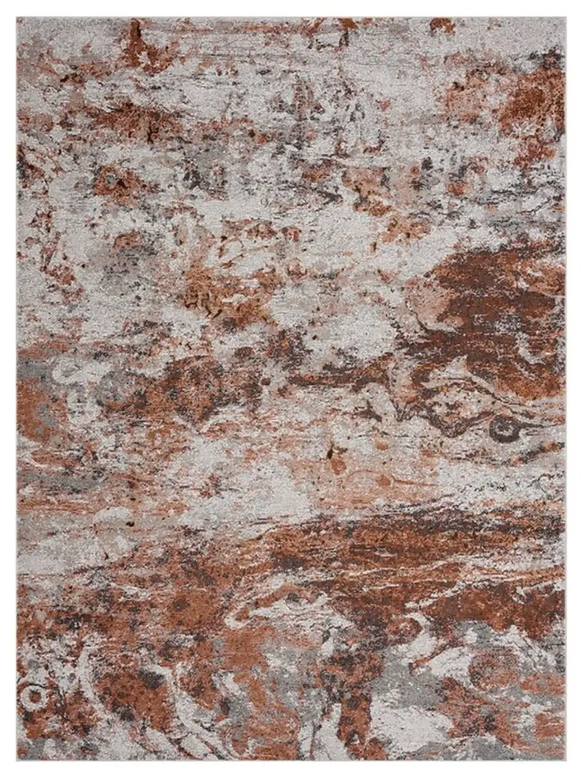 Brown and White Abstract Earth Area Rug Photo 1