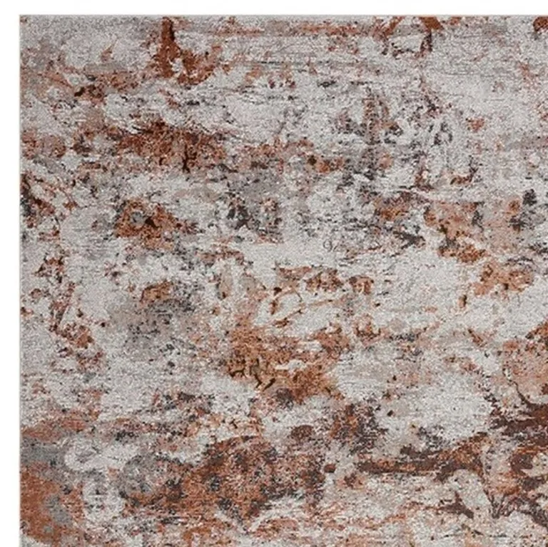 Brown and White Abstract Earth Area Rug Photo 3