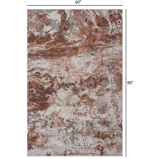 Brown and White Abstract Earth Area Rug Photo 8