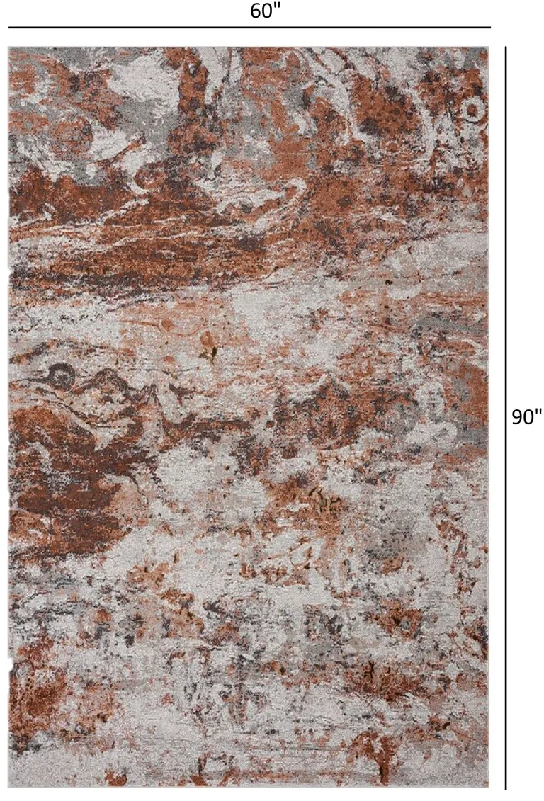 Brown and White Abstract Earth Area Rug Photo 5