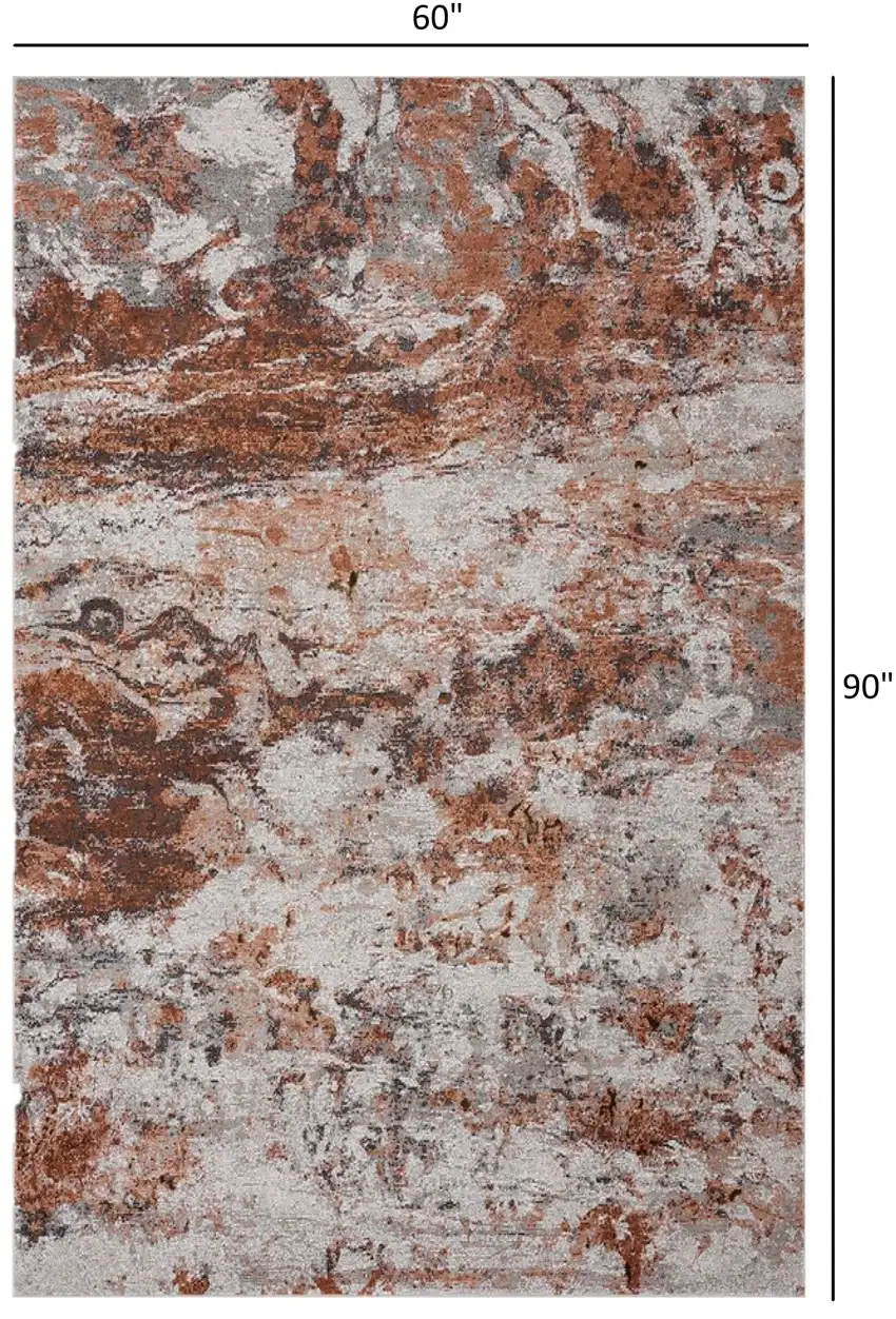 Brown and White Abstract Earth Area Rug Photo 8