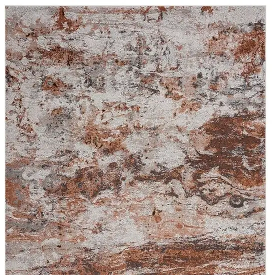 Brown and White Abstract Earth Area Rug Photo 4