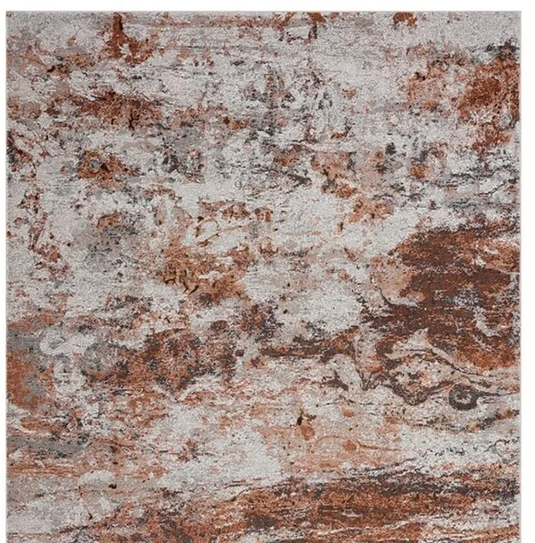 Brown and White Abstract Earth Area Rug Photo 4
