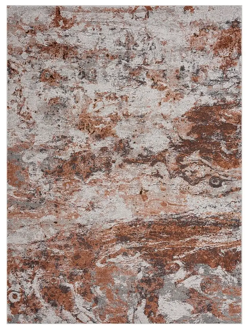 Brown and White Abstract Earth Area Rug Photo 2