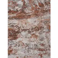 Photo of Brown and White Abstract Earth Area Rug