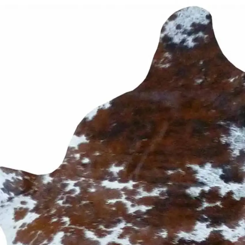 6 Ft Brown And White Brindled Cowhide Rug Photo 3