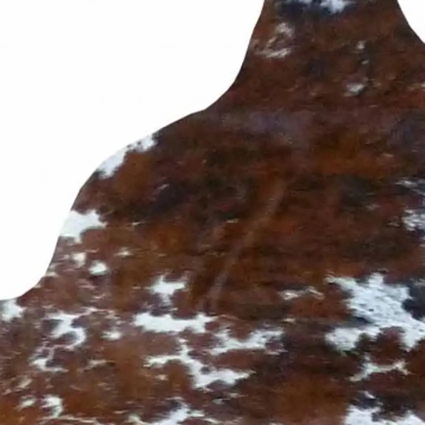6 Ft Brown And White Brindled Cowhide Rug Photo 2