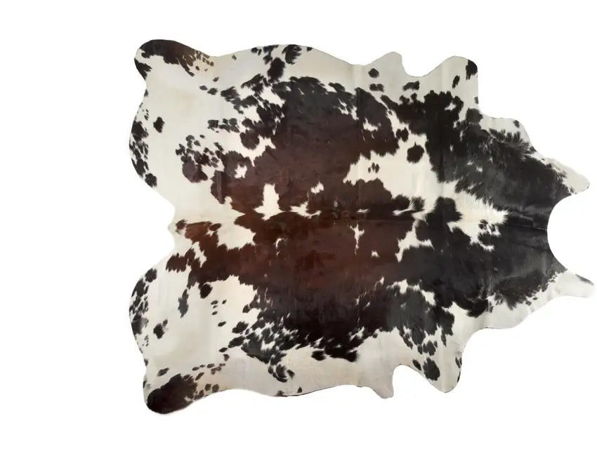 Brown and White Cowhide Hand Knotted Area Rug Photo 1