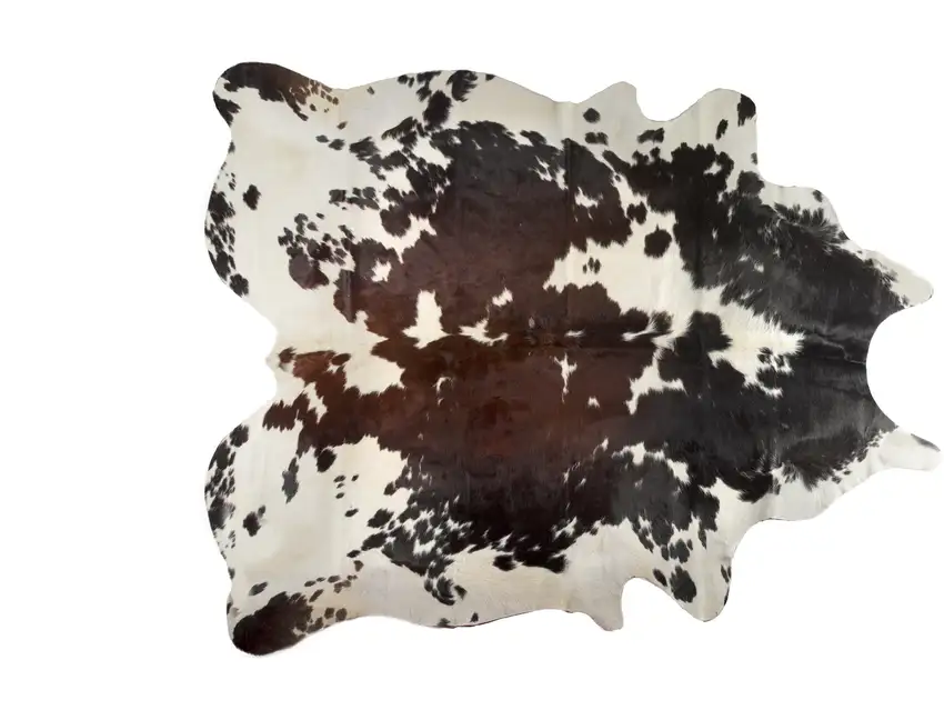 Brown and White Cowhide Hand Knotted Area Rug Photo 1