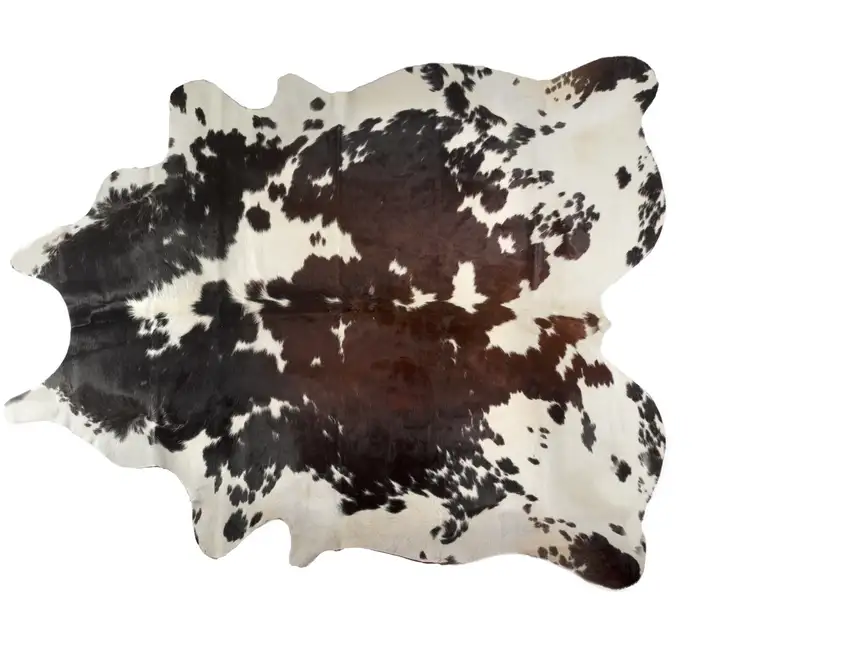 Brown and White Cowhide Hand Knotted Area Rug Photo 3