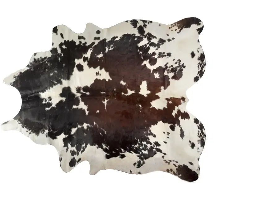 Brown and White Cowhide Hand Knotted Area Rug Photo 3