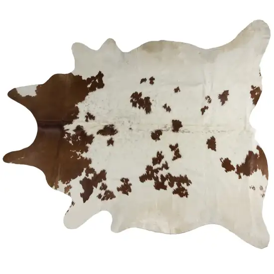 Brown and White Cowhide Hand Knotted Area Rug Photo 1