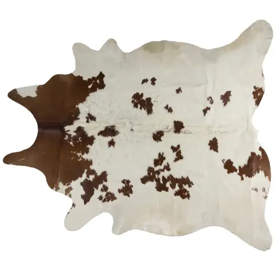 Brown and White Cowhide Hand Knotted Area Rug Photo 1