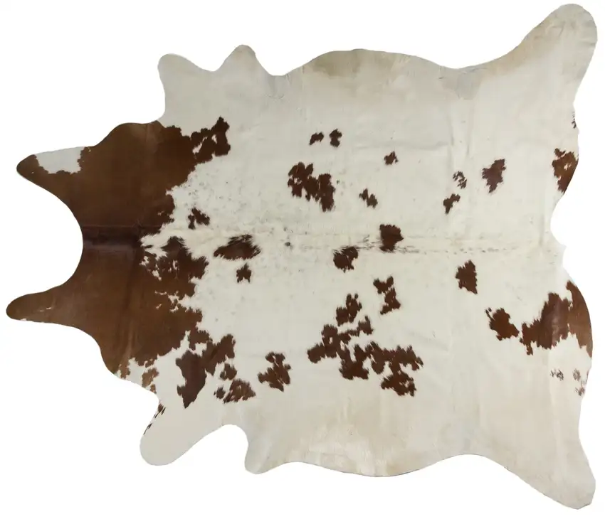 Brown and White Cowhide Hand Knotted Area Rug Photo 1