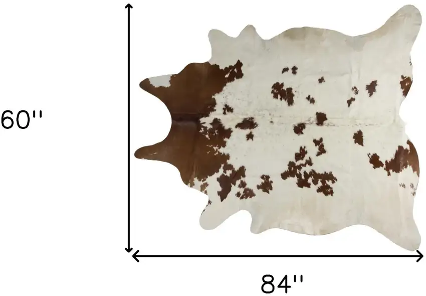 Brown and White Cowhide Hand Knotted Area Rug Photo 6